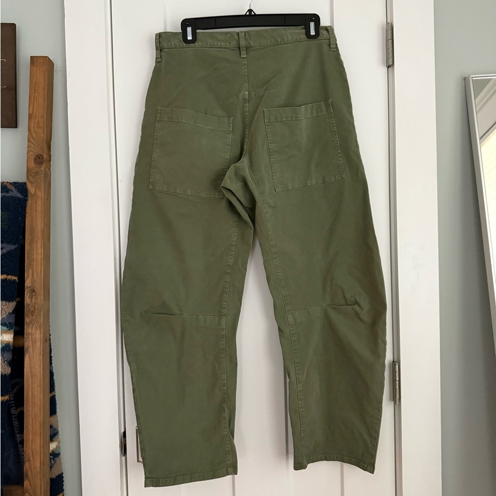 Nili Lotan Shon Cotton Blend Twill Tapered Pants Green - Picture 3 of 5
